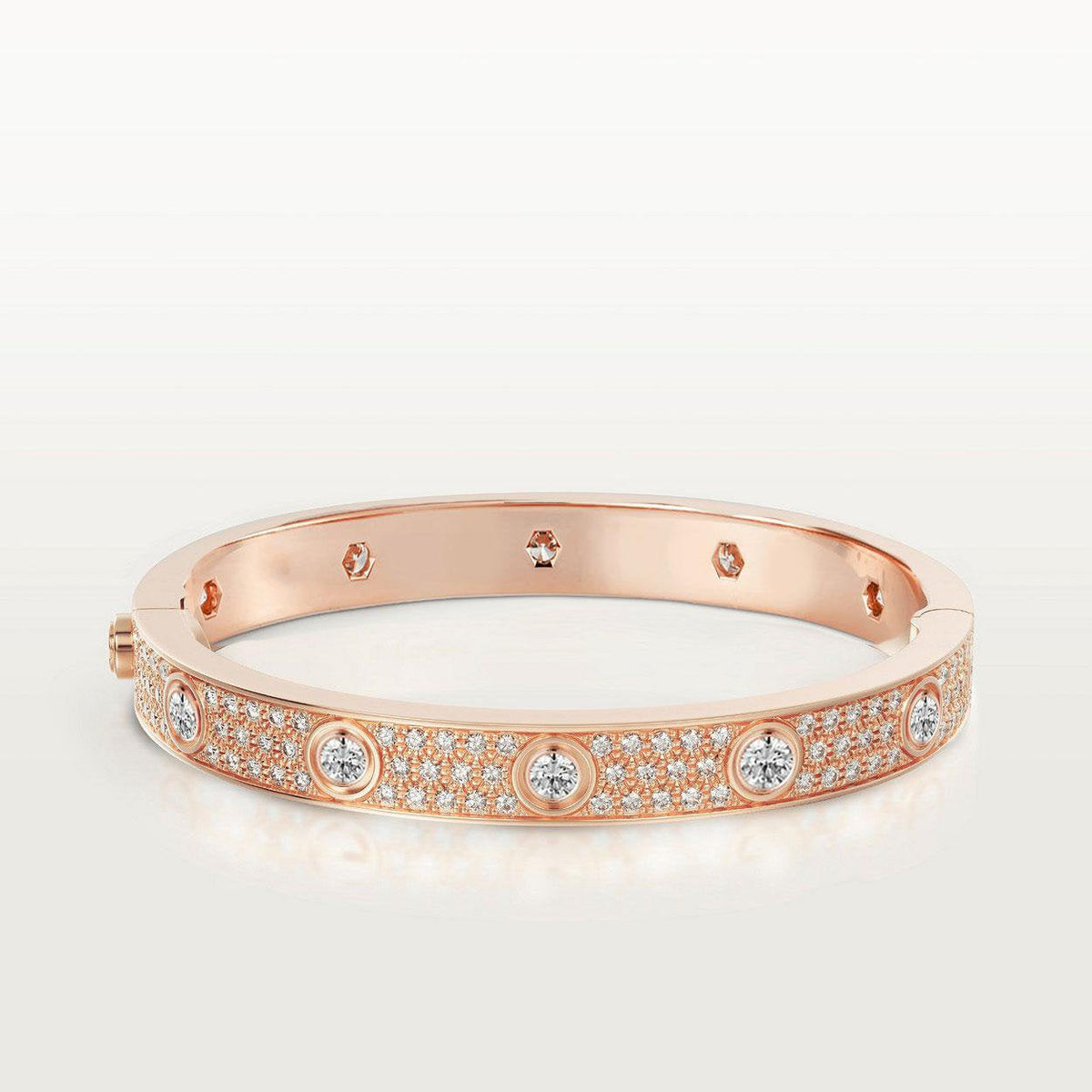 [Zalyn Jewelry ]LOVE BRACELET 6.1MM DIAMOND-PAVED 10 BIG DIAMONDS