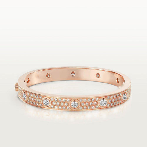 [Zalyn Jewelry ]LOVE BRACELET 6.1MM DIAMOND-PAVED 10 BIG DIAMONDS