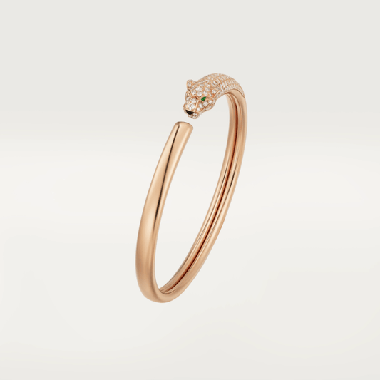 [Zalyn Jewelry ]PANTHERE ROSE GOLD DIAMOND OPEN BRACELET