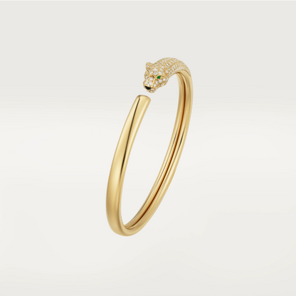 [Zalyn Jewelry ]PANTHERE GOLD DIAMOND OPEN BRACELET