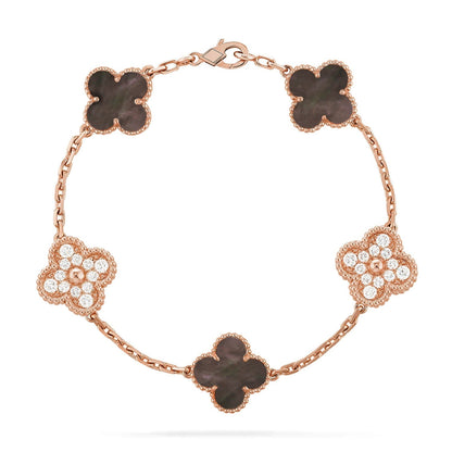 [Zalyn Jewelry ] CLOVER 5 MOTIF GRAY MOP BRACELET COLLECTION