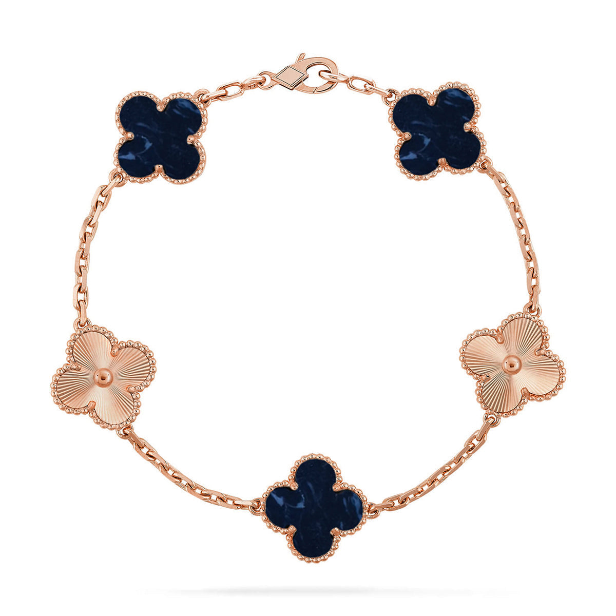 [Zalyn]LUCKY CLOVER 5-MOTIF BRACELET - PIETERSITE COLLECTION
