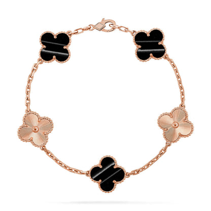 [Zalyn]LUCKY CLOVER 5-MOTIF BRACELET - PULSE STONE COLLECTION