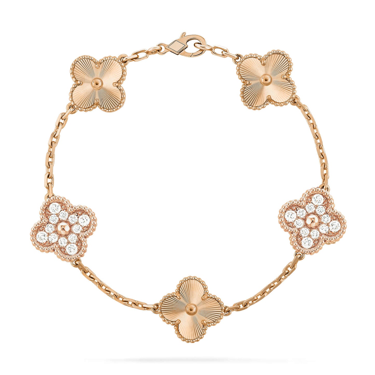 [Zalyn]LUCKY CLOVER 5-MOTIF BRACELET - LASER COLLECTION