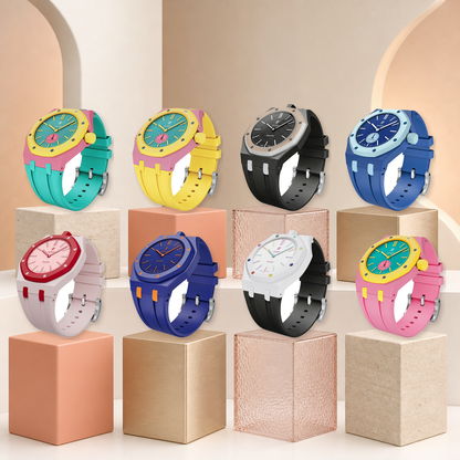 [Zalyn]Royal Oak Pop Exclusive Bioceramic Case & Silicone Strap Mix Color