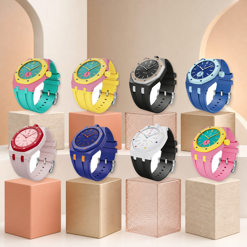 [Zalyn]Royal Oak Pop Exclusive Bioceramic Case & Silicone Strap Mix Color