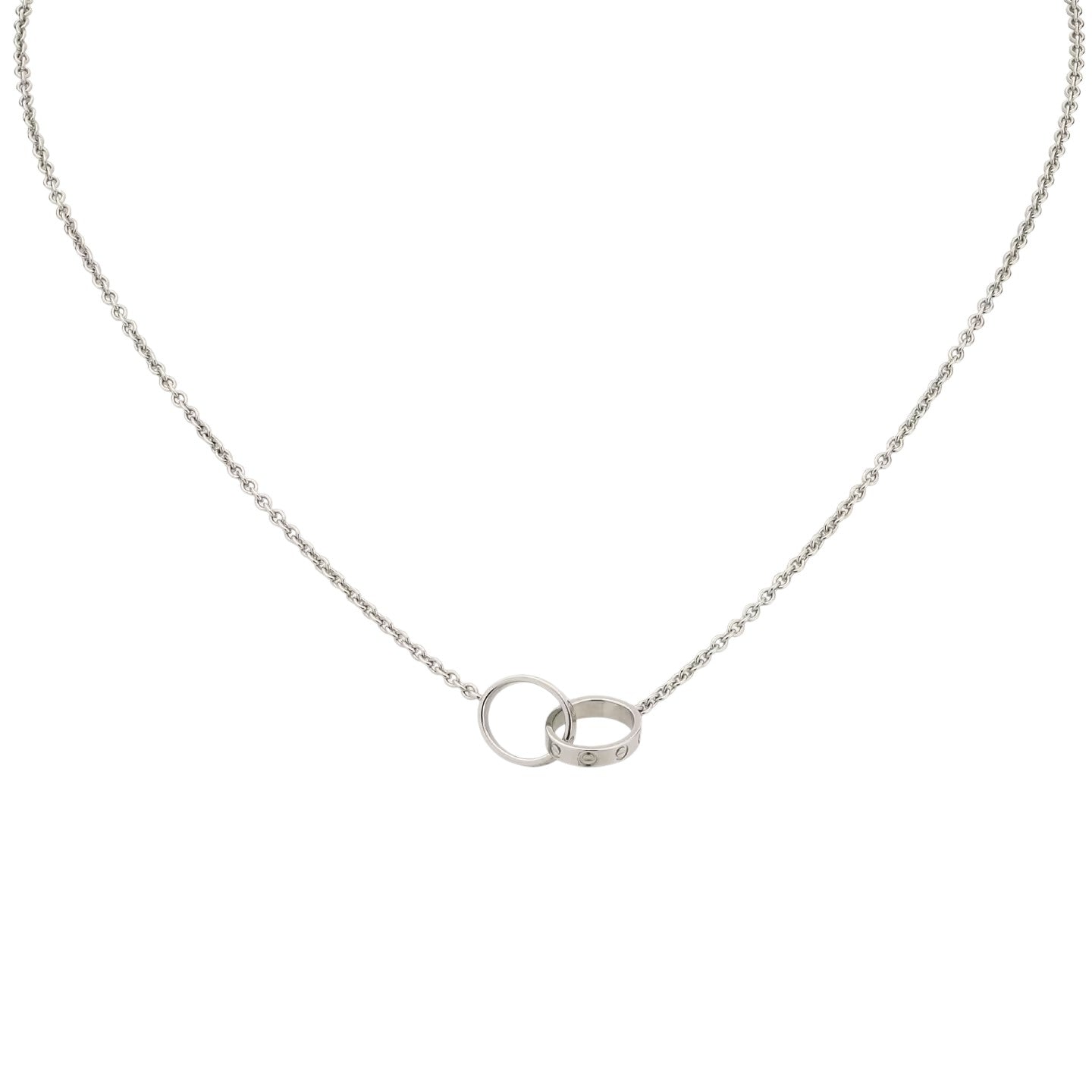 [Zalyn]LOVE DOUBLE-RING PENDANT NECKLACE