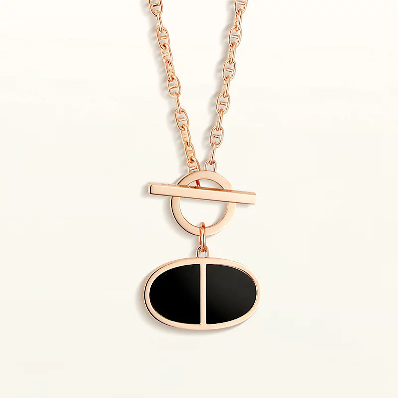 [Zalyn]CHAINE VERSO BLACK CERAMIC NECKLACE