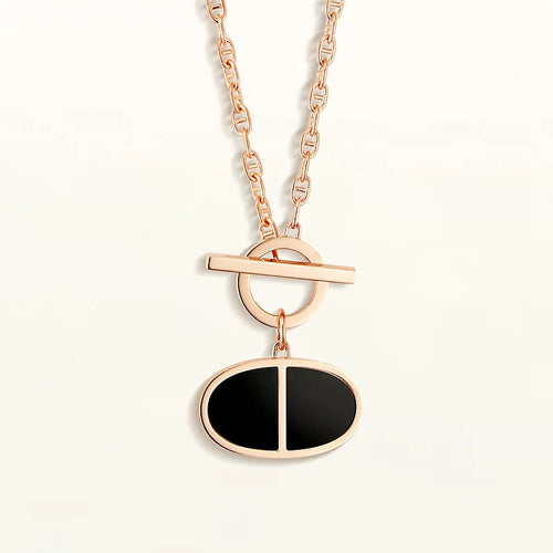 [Zalyn]CHAINE VERSO BLACK CERAMIC NECKLACE