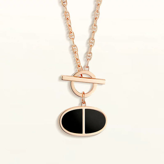 [Zalyn]CHAINE VERSO BLACK CERAMIC NECKLACE