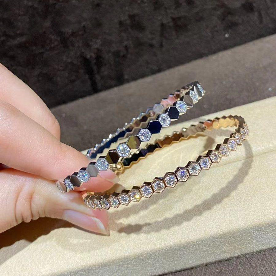 [Zalyn]BEE LOVE GOLD BRACELET FULL DIAMOND