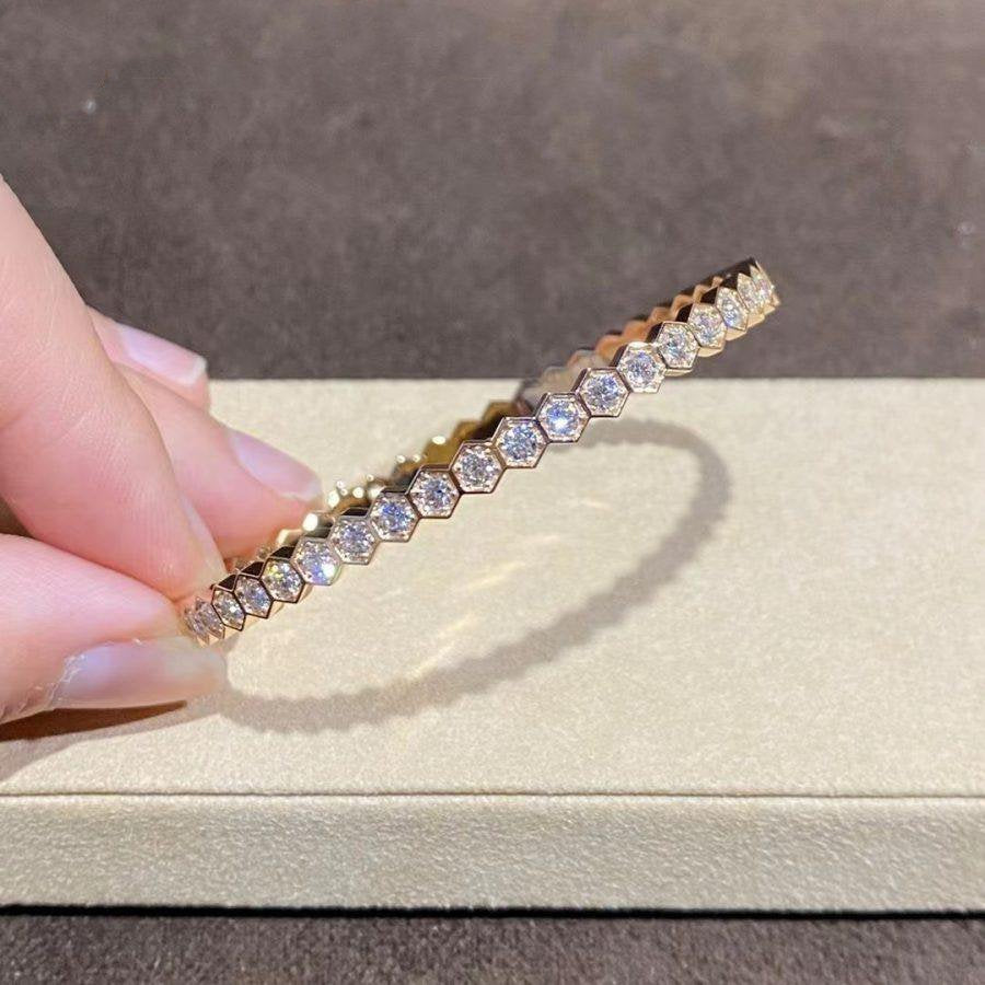 [Zalyn]BEE LOVE GOLD BRACELET FULL DIAMOND
