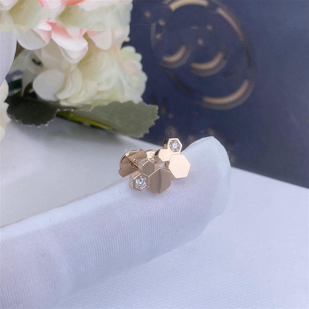 [Zalyn]BEE LOVE ROSE GOLD DIAMOND EARRINGS