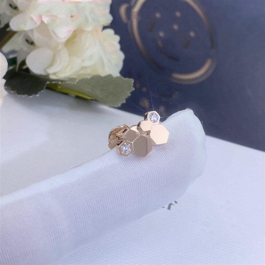 [Zalyn]BEE LOVE ROSE GOLD DIAMOND EARRINGS
