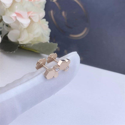 [Zalyn]BEE LOVE ROSE GOLD DIAMOND EARRINGS