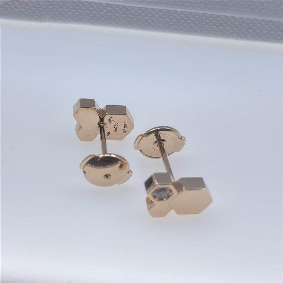 [Zalyn]BEE LOVE ROSE GOLD DIAMOND EARRINGS