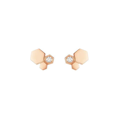 [Zalyn]BEE LOVE ROSE GOLD DIAMOND EARRINGS