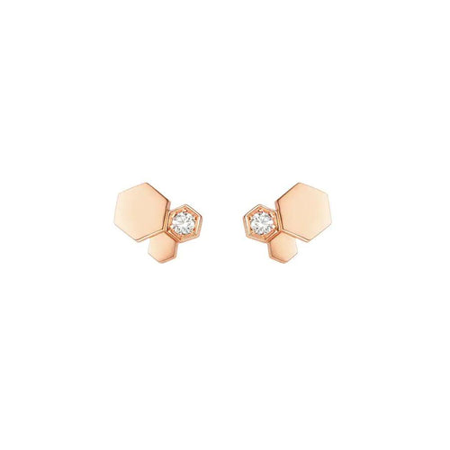 [Zalyn]BEE LOVE ROSE GOLD DIAMOND EARRINGS