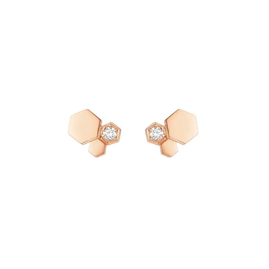 [Zalyn]BEE LOVE ROSE GOLD DIAMOND EARRINGS