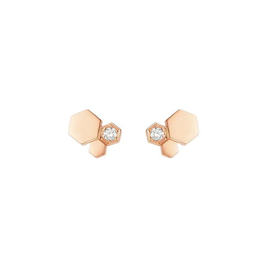 [Zalyn]BEE LOVE ROSE GOLD DIAMOND EARRINGS