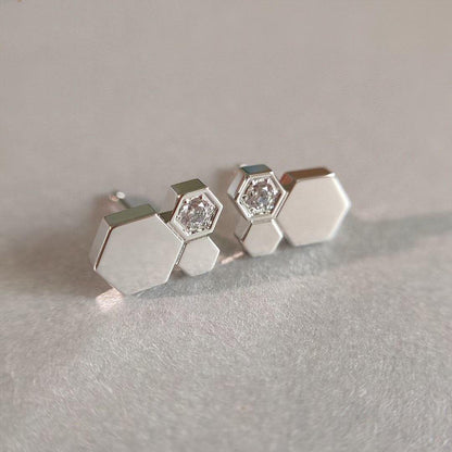 [Zalyn]BEE LOVE SILVER DIAMOND EARRINGS