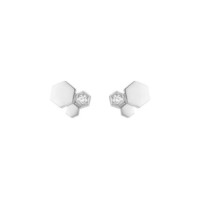 [Zalyn]BEE LOVE SILVER DIAMOND EARRINGS