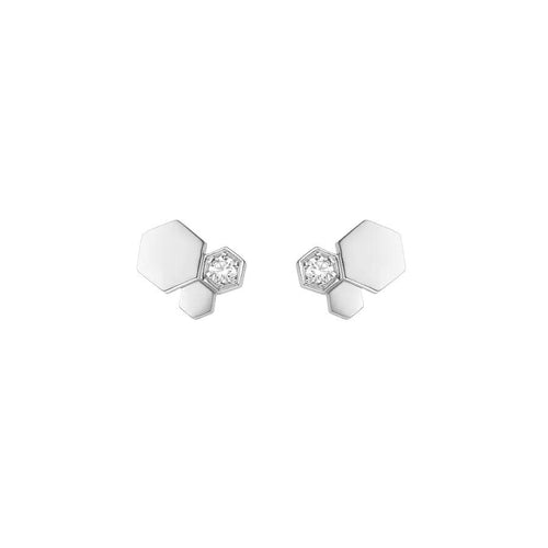[Zalyn]BEE LOVE SILVER DIAMOND EARRINGS