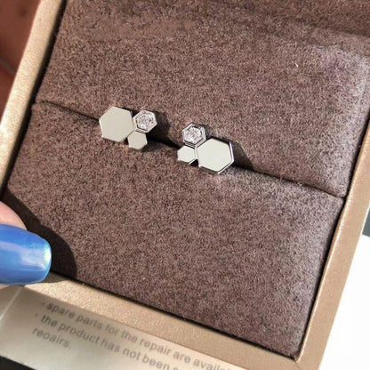 [Zalyn]BEE LOVE SILVER DIAMOND EARRINGS