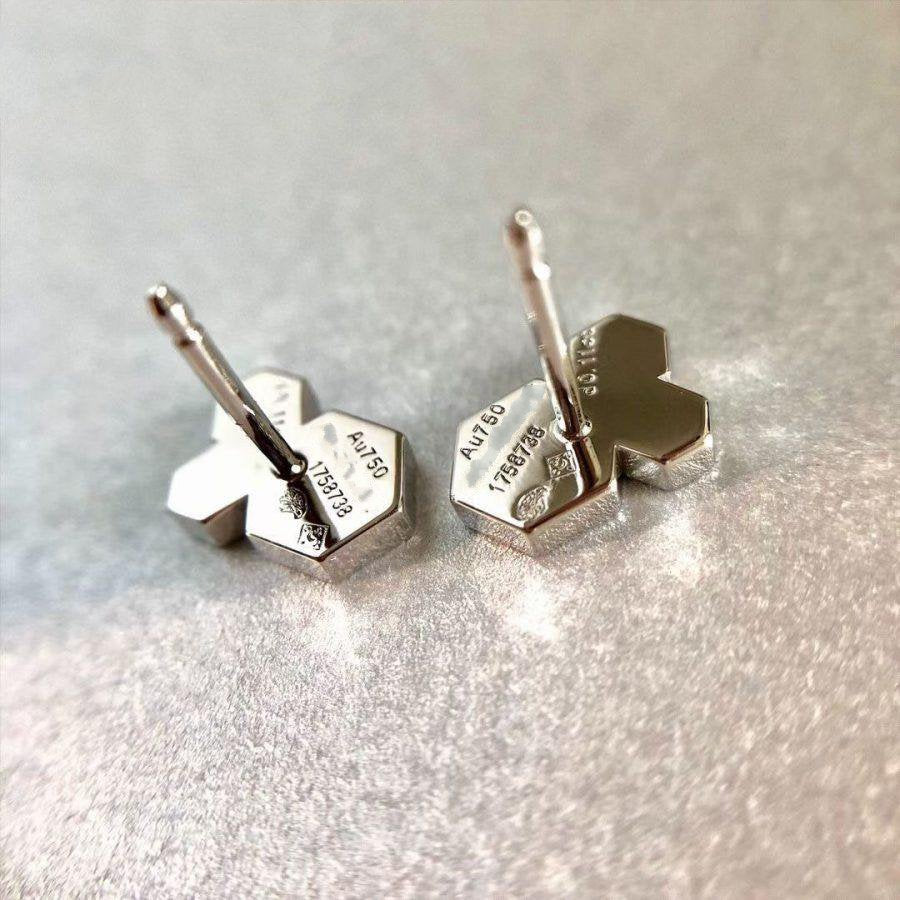 [Zalyn]BEE LOVE SILVER DIAMOND EARRINGS