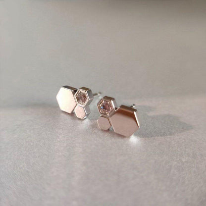 [Zalyn]BEE LOVE SILVER DIAMOND EARRINGS