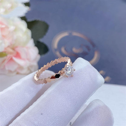 [Zalyn]BEE LOVE RING ROSE GOLD 1 DIAMOND