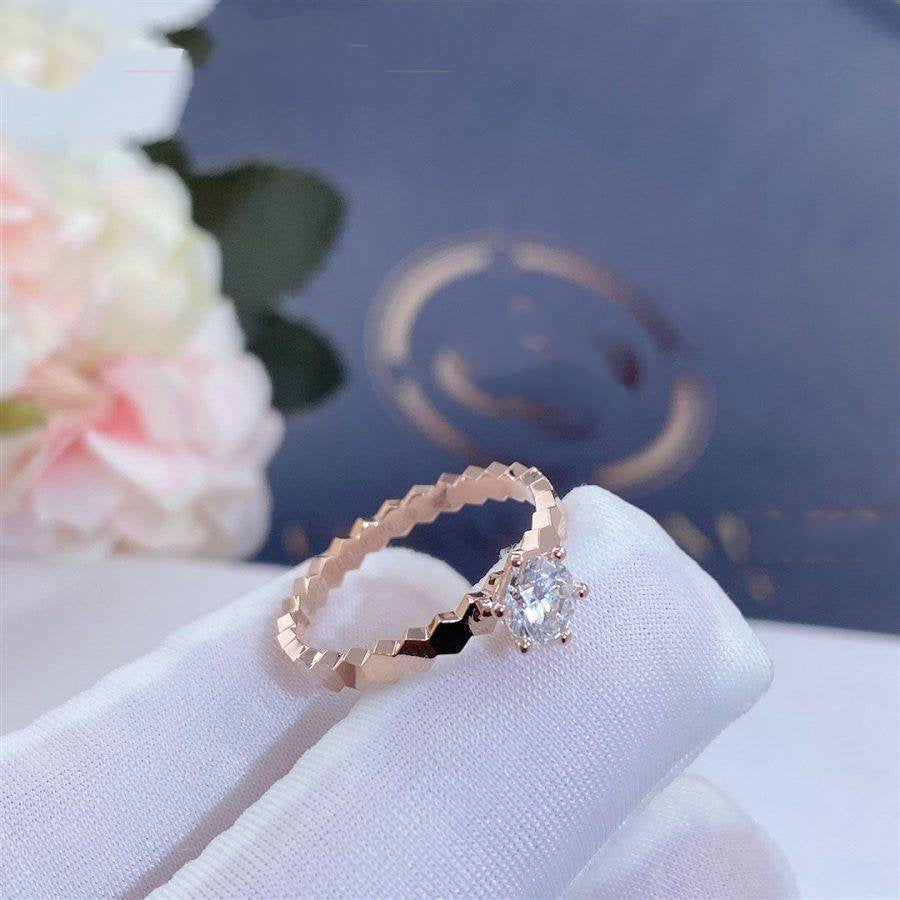 [Zalyn]BEE LOVE RING ROSE GOLD 1 DIAMOND