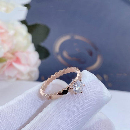 [Zalyn]BEE LOVE RING ROSE GOLD 1 DIAMOND