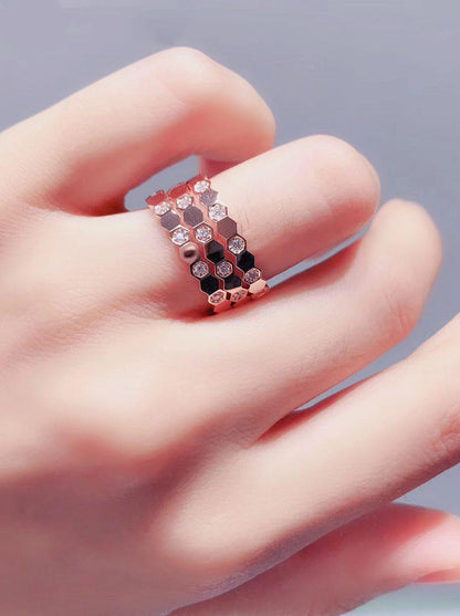 [Zalyn]BEE LOVE RING ROSE GOLD DIAMOND