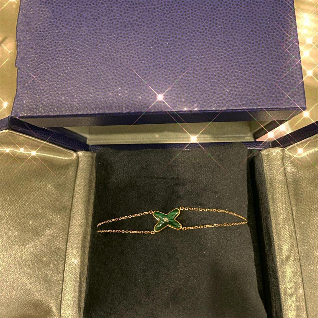 [Zalyn]JEUX BRACELET MALACHITE ROSE GOLD 1 DIAMOND