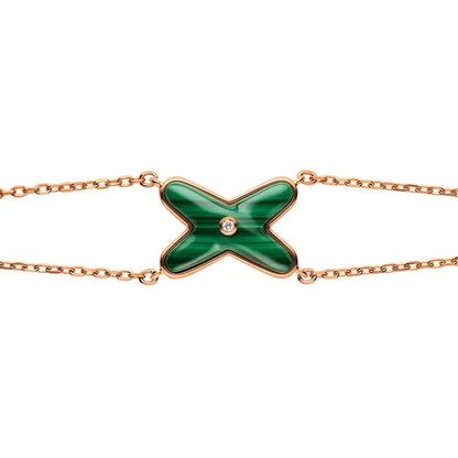 [Zalyn]JEUX BRACELET MALACHITE ROSE GOLD 1 DIAMOND