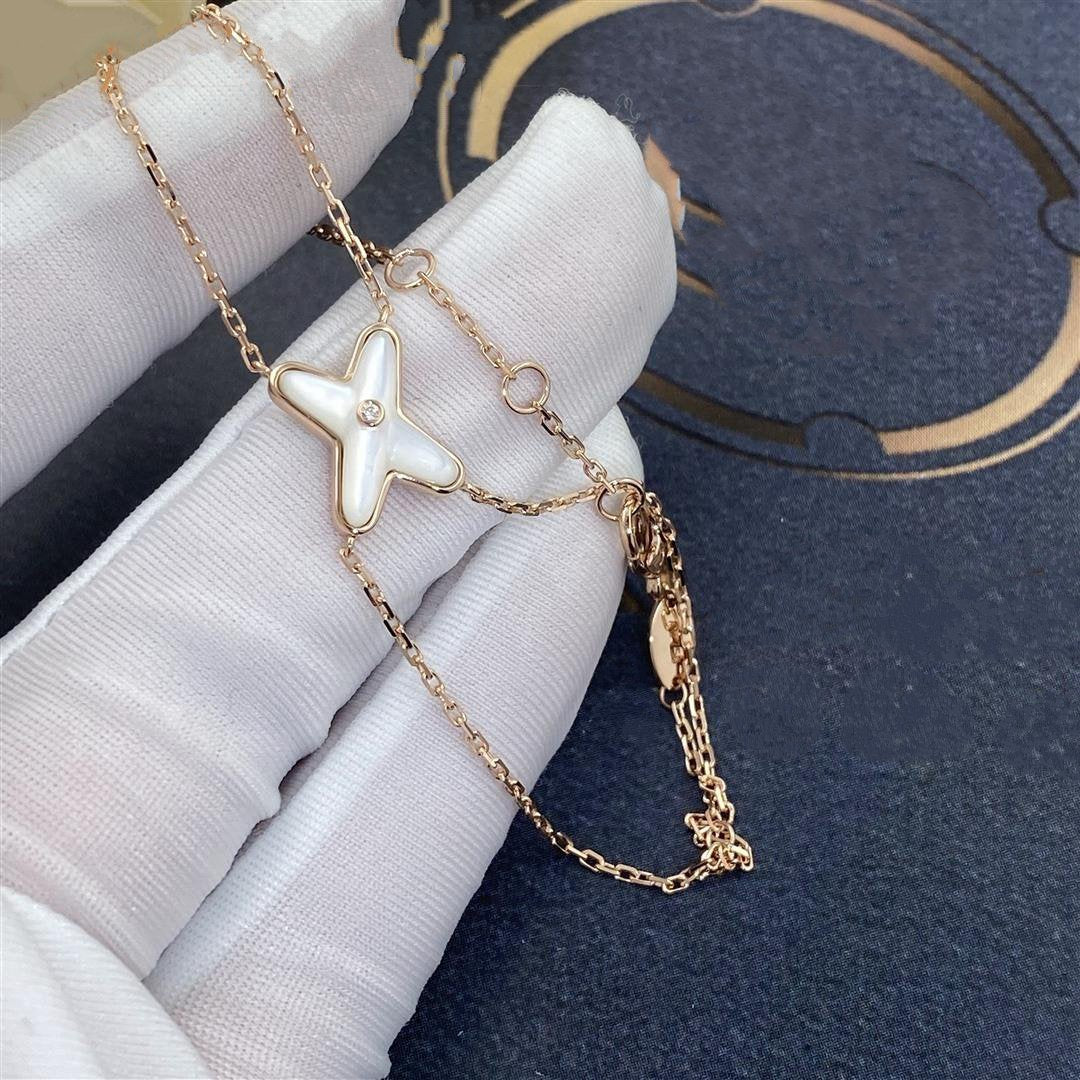[Zalyn]JEUX BRACELET WHITE MOP ROSE GOLD 1 DIAMOND