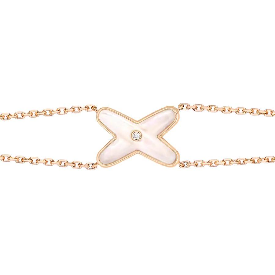 [Zalyn]JEUX BRACELET WHITE MOP ROSE GOLD 1 DIAMOND