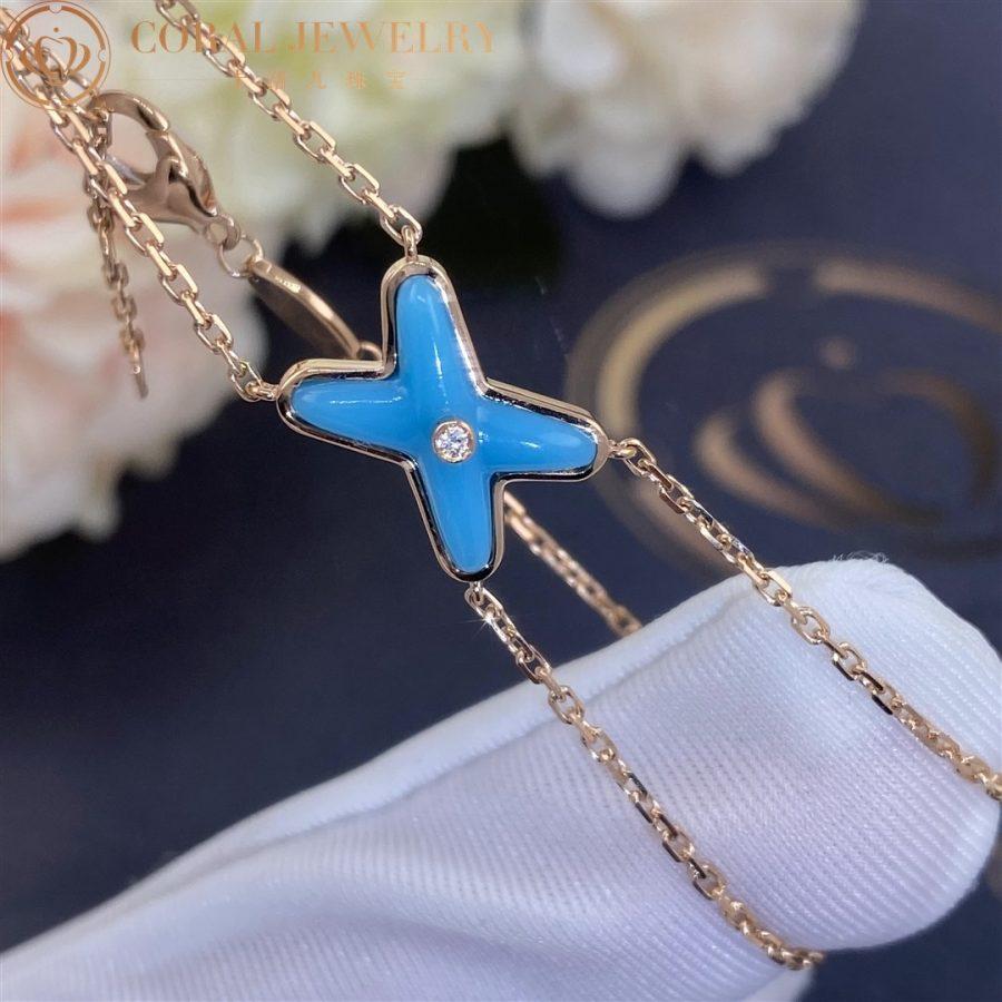 [Zalyn]JEUX BRACELET TURQUOISE ROSE GOLD 1 DIAMOND