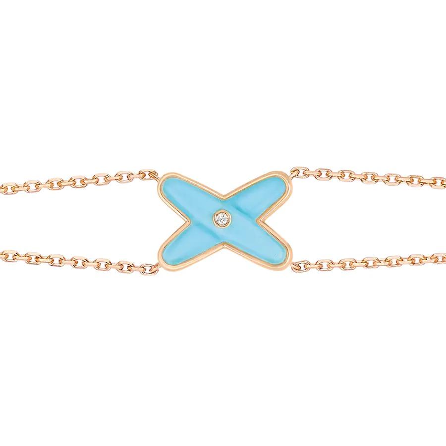 [Zalyn]JEUX BRACELET TURQUOISE ROSE GOLD 1 DIAMOND