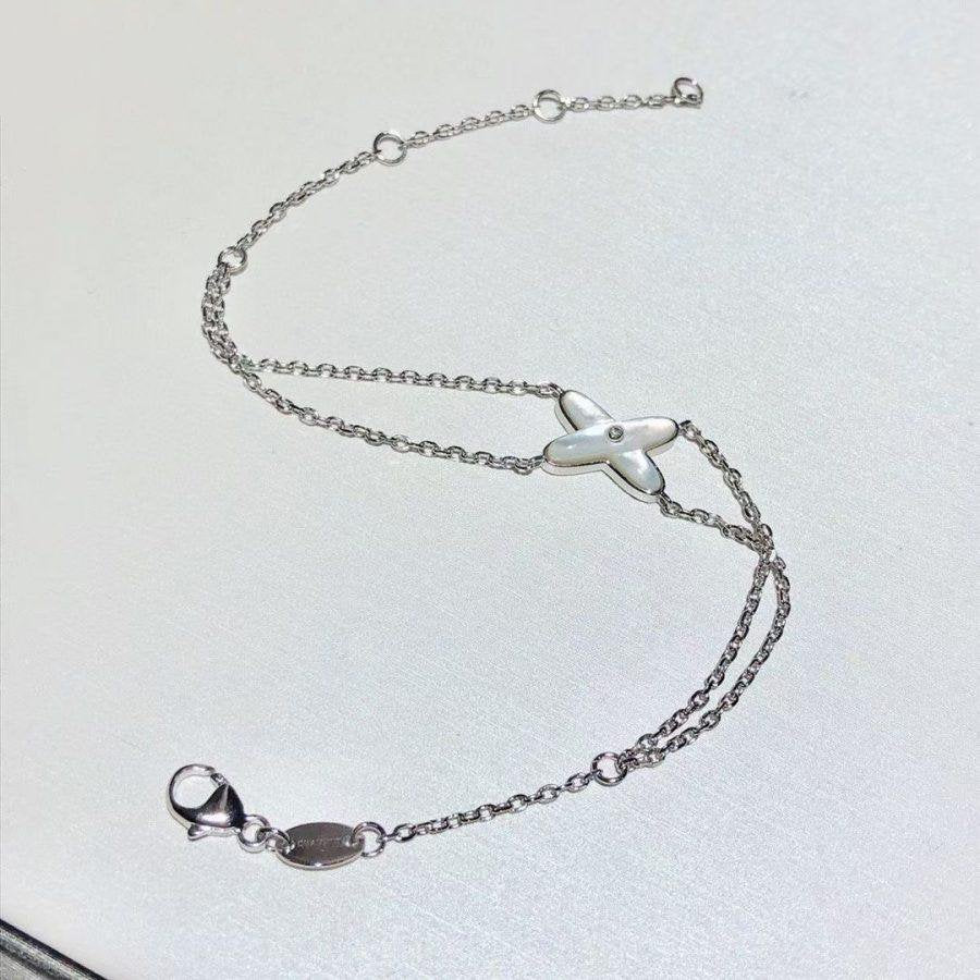 [Zalyn]JEUX BRACELET WHITE MOP SILVER 1 DIAMOND