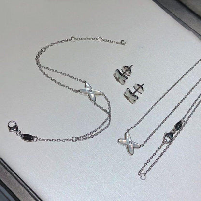 [Zalyn]JEUX BRACELET WHITE MOP SILVER 1 DIAMOND