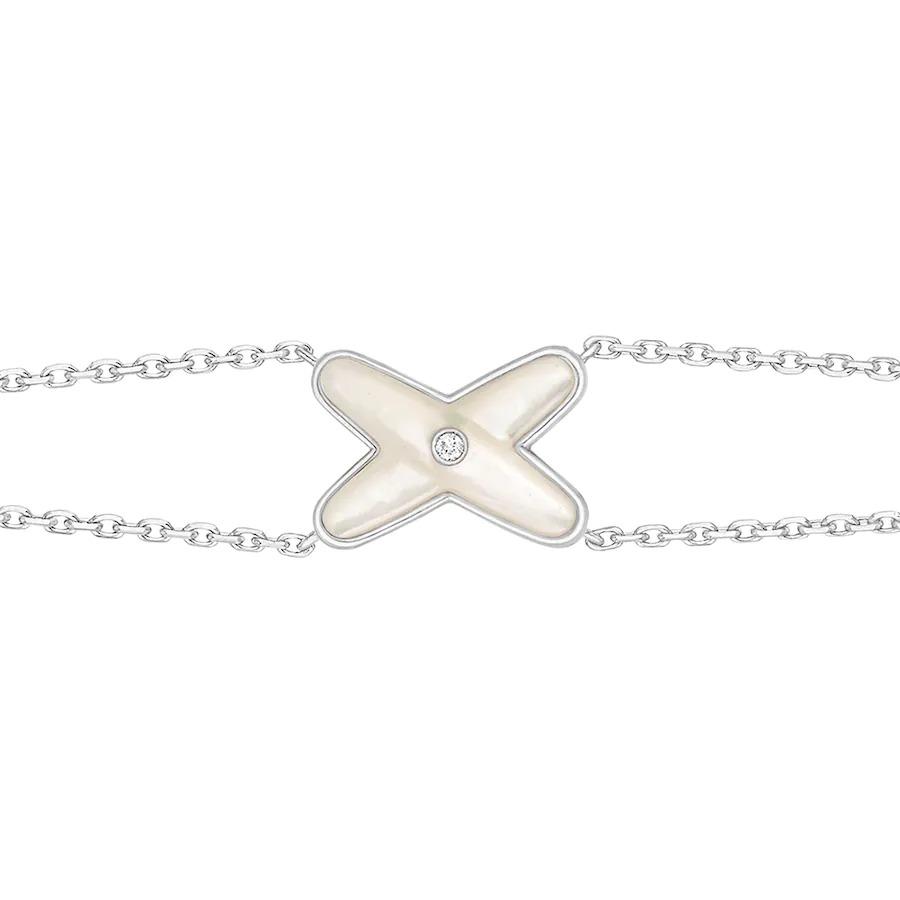 [Zalyn]JEUX BRACELET WHITE MOP SILVER 1 DIAMOND