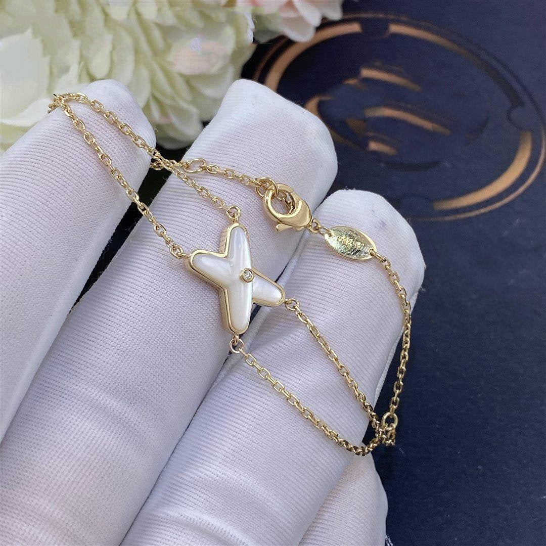 [Zalyn]JEUX BRACELET WHITE MOP GOLD 1 DIAMOND