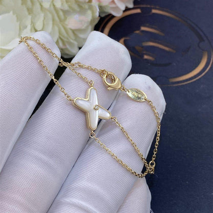 [Zalyn]JEUX BRACELET WHITE MOP GOLD 1 DIAMOND