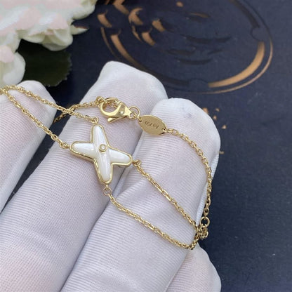 [Zalyn]JEUX BRACELET WHITE MOP GOLD 1 DIAMOND