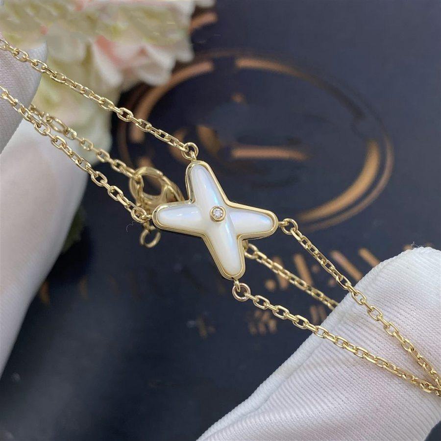 [Zalyn]JEUX BRACELET WHITE MOP GOLD 1 DIAMOND
