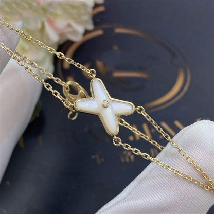 [Zalyn]JEUX BRACELET WHITE MOP GOLD 1 DIAMOND