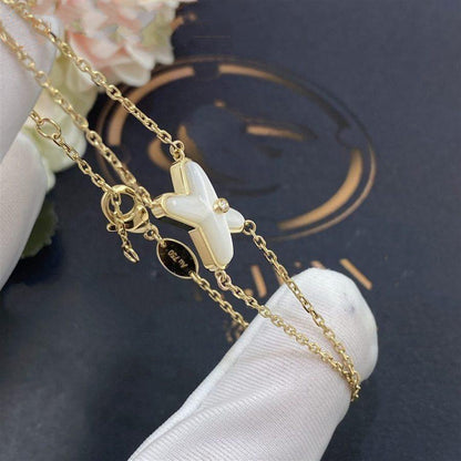 [Zalyn]JEUX BRACELET WHITE MOP GOLD 1 DIAMOND