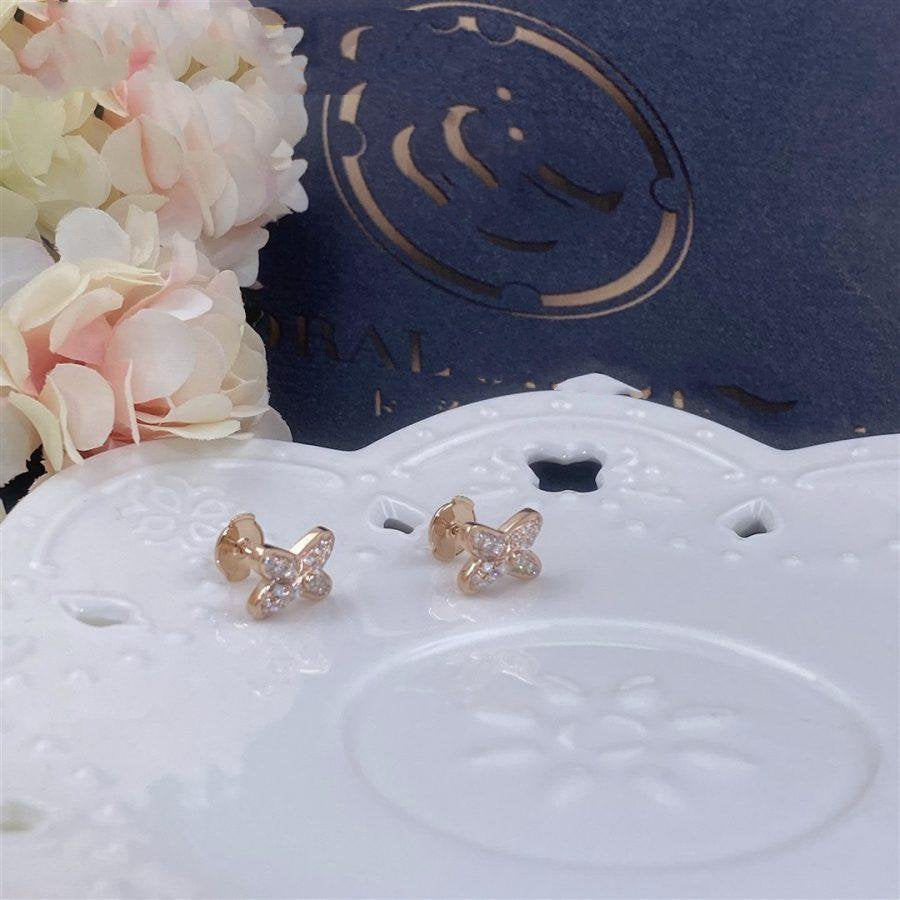 [Zalyn]JEUX DE ROSE GOLD DIAMOND EARRINGS